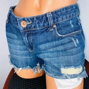 Mossimo Fringed Hem Jean Shorts 9